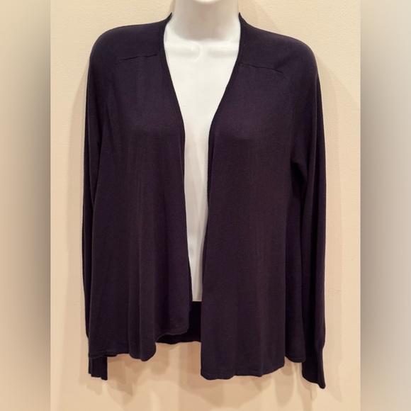 Loft Open Front Cardigan/Charcoal Black/Small/Knit/Lightweight/Fall/Winter/EUC - Picture 6 of 10